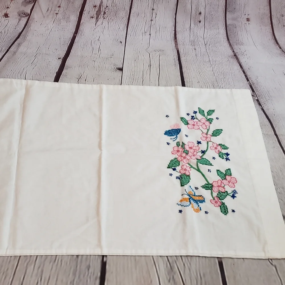 Vintage Pillowcase Needlepoint Standard Size